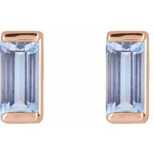 Straight Baguette Channel-Set Stud Earrings