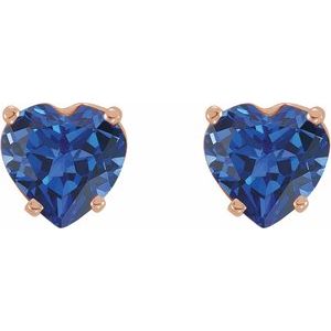 Heart 4-Prong Stud Earrings