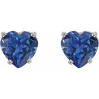 Heart 4-Prong Stud Earrings