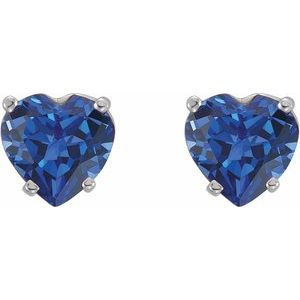 Heart 4-Prong Stud Earrings