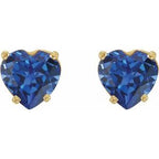 Heart 4-Prong Stud Earrings