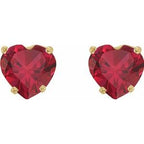 Heart 4-Prong Stud Earrings