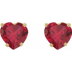 Heart 4-Prong Stud Earrings