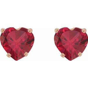 Heart 4-Prong Stud Earrings