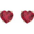 Heart 4-Prong Stud Earrings
