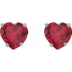 Heart 4-Prong Stud Earrings