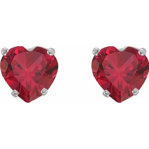 Heart 4-Prong Stud Earrings