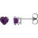 Heart 4-Prong Stud Earrings