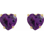Heart 4-Prong Stud Earrings