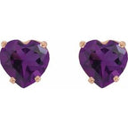 Heart 4-Prong Stud Earrings