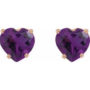 Heart 4-Prong Stud Earrings