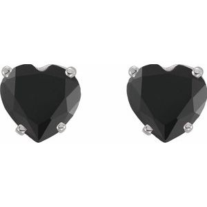 Heart 4-Prong Stud Earrings