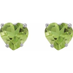 Heart 4-Prong Stud Earrings