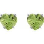 Heart 4-Prong Stud Earrings