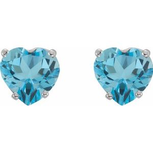 Heart 4-Prong Stud Earrings