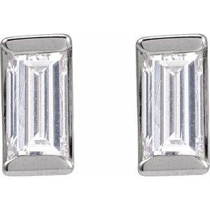 Straight Baguette Channel-Set Stud Earrings