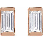 Straight Baguette Channel-Set Stud Earrings