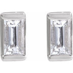 Straight Baguette Channel-Set Stud Earrings