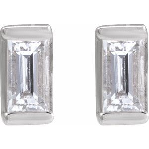 Straight Baguette Channel-Set Stud Earrings