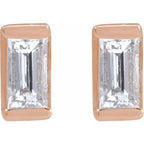 Straight Baguette Channel-Set Stud Earrings