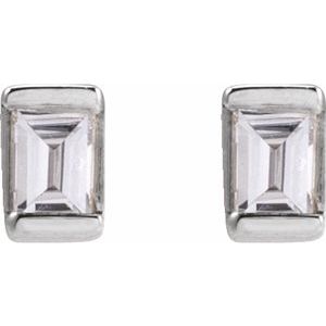 Straight Baguette Channel-Set Stud Earrings