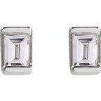Straight Baguette Channel-Set Stud Earrings