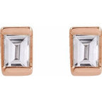 Straight Baguette Channel-Set Stud Earrings