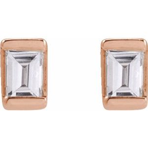 Straight Baguette Channel-Set Stud Earrings