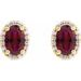 Oval 4-Prong Halo-Style Low Stud Earring