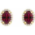 Oval 4-Prong Halo-Style Low Stud Earring