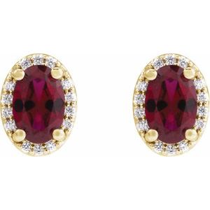 Oval 4-Prong Halo-Style Low Stud Earring