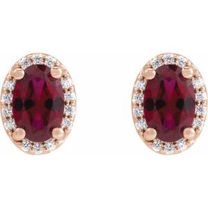 Oval 4-Prong Halo-Style Low Stud Earring
