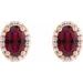 Oval 4-Prong Halo-Style Low Stud Earring