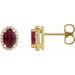 Oval 4-Prong Halo-Style Low Stud Earring