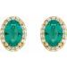 Oval 4-Prong Halo-Style Low Stud Earring