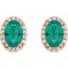 Oval 4-Prong Halo-Style Low Stud Earring