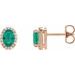 Oval 4-Prong Halo-Style Low Stud Earring