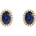 Oval 4-Prong Halo-Style Low Stud Earring