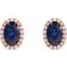 Oval 4-Prong Halo-Style Low Stud Earring