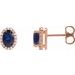 Oval 4-Prong Halo-Style Low Stud Earring