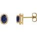 Oval 4-Prong Halo-Style Low Stud Earring