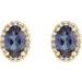 Oval 4-Prong Halo-Style Low Stud Earring