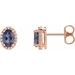 Oval 4-Prong Halo-Style Low Stud Earring