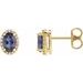 Oval 4-Prong Halo-Style Low Stud Earring
