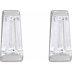 Tapered Baguette Channel-Set Stud Earrings