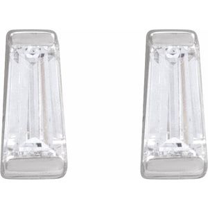 Tapered Baguette Channel-Set Stud Earrings