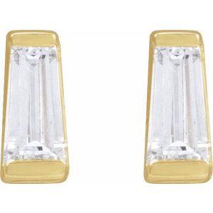 Tapered Baguette Channel-Set Stud Earrings