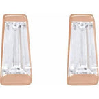 Tapered Baguette Channel-Set Stud Earrings