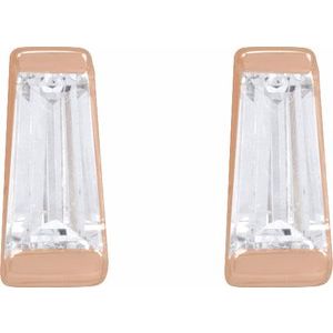Tapered Baguette Channel-Set Stud Earrings