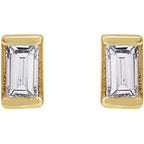 Straight Baguette Channel-Set Stud Earrings